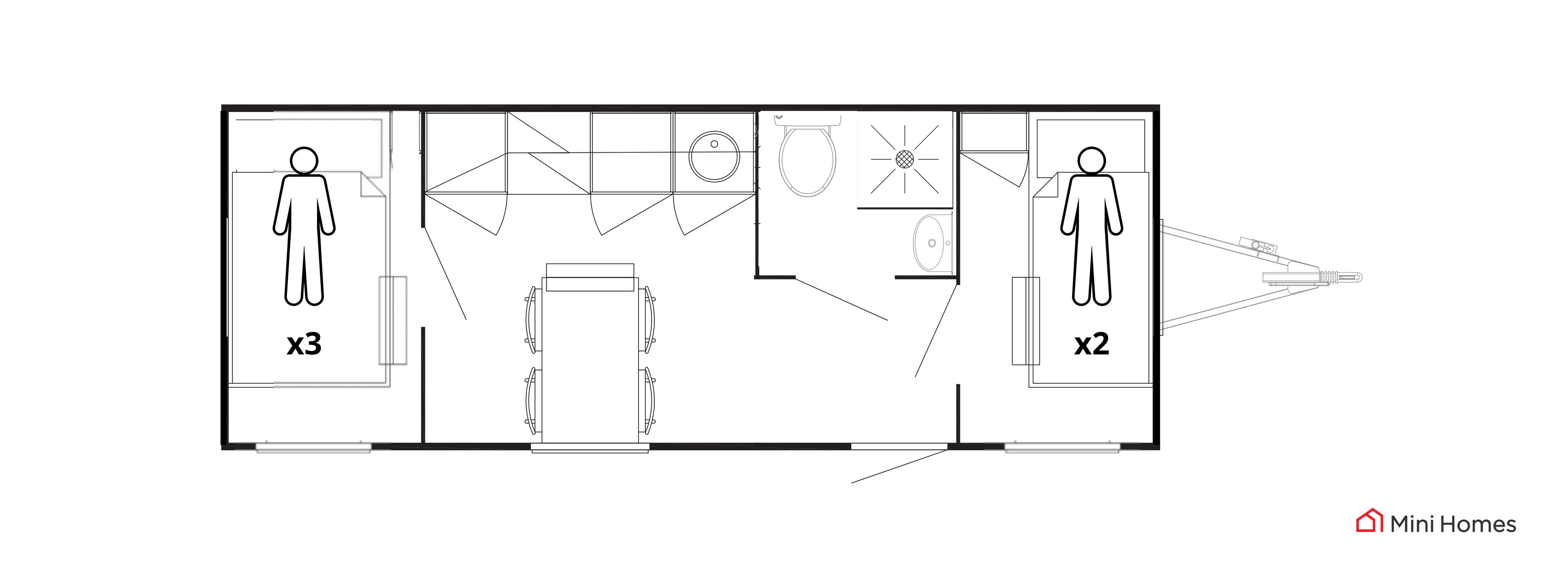 Beboelsesvogn m. kværn - 5 pers Familievogn